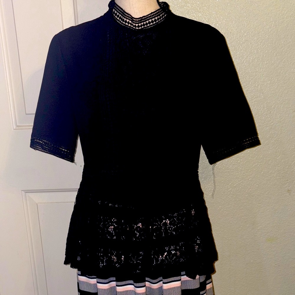 Lulu's Elegant Black Lace Blouse